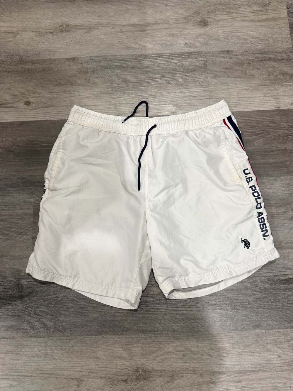 U.S. Polo Assn. Swim Trunks Size L White Logo Tape Swim Shorts